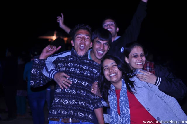 Our friends having a mad time at a rock concert in Leh. This was all thanks to our friendly driver. 