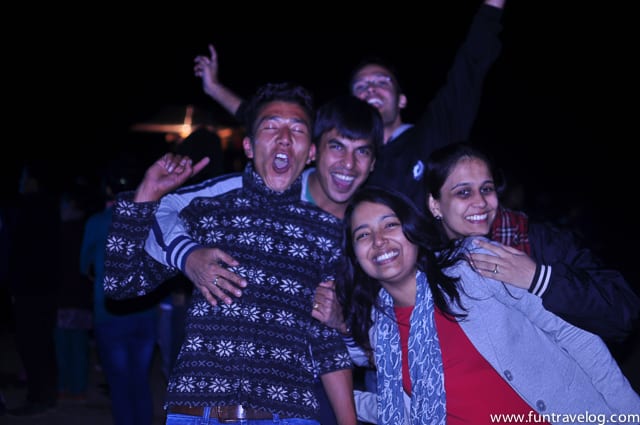 Our friends having a mad time at a rock concert in Leh. This was all thanks to our friendly driver.
