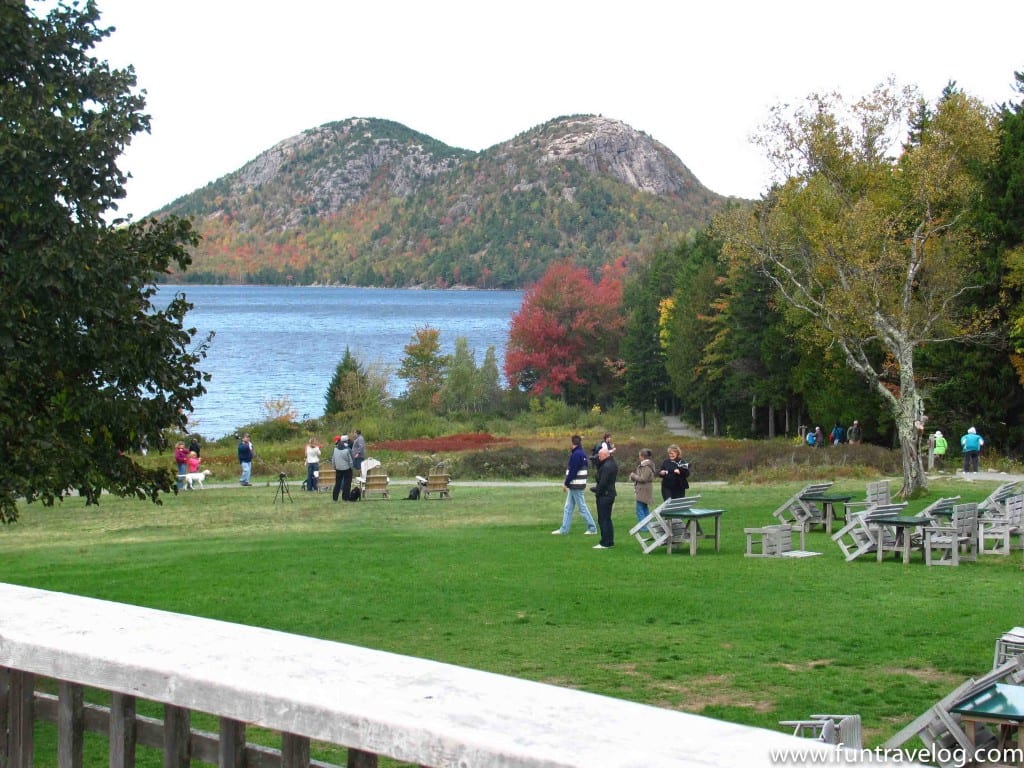 A view of the picnic area at Jordan Pond, Acadia National Park
