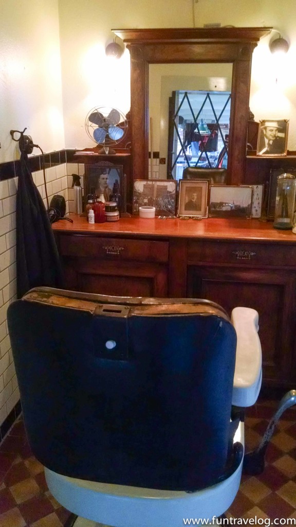 The cozy barber shop at Kex that caught our eye.