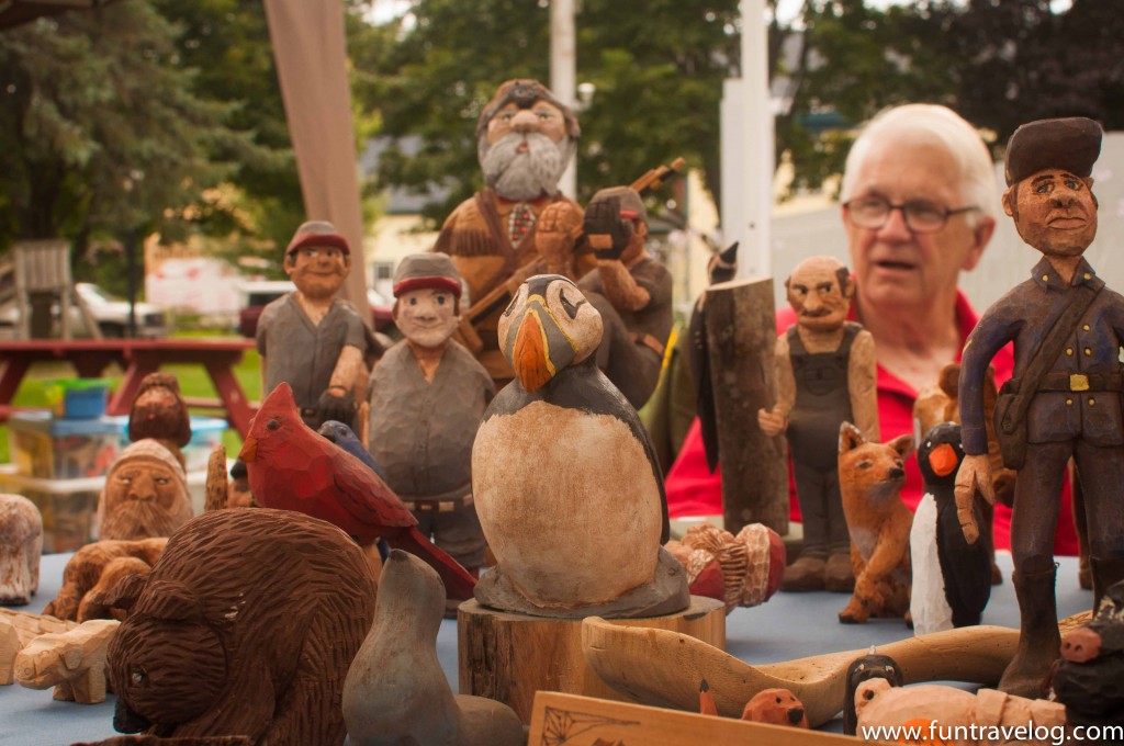 A wood carvers in an open market - an interesting find during a Vermont weekend getaway