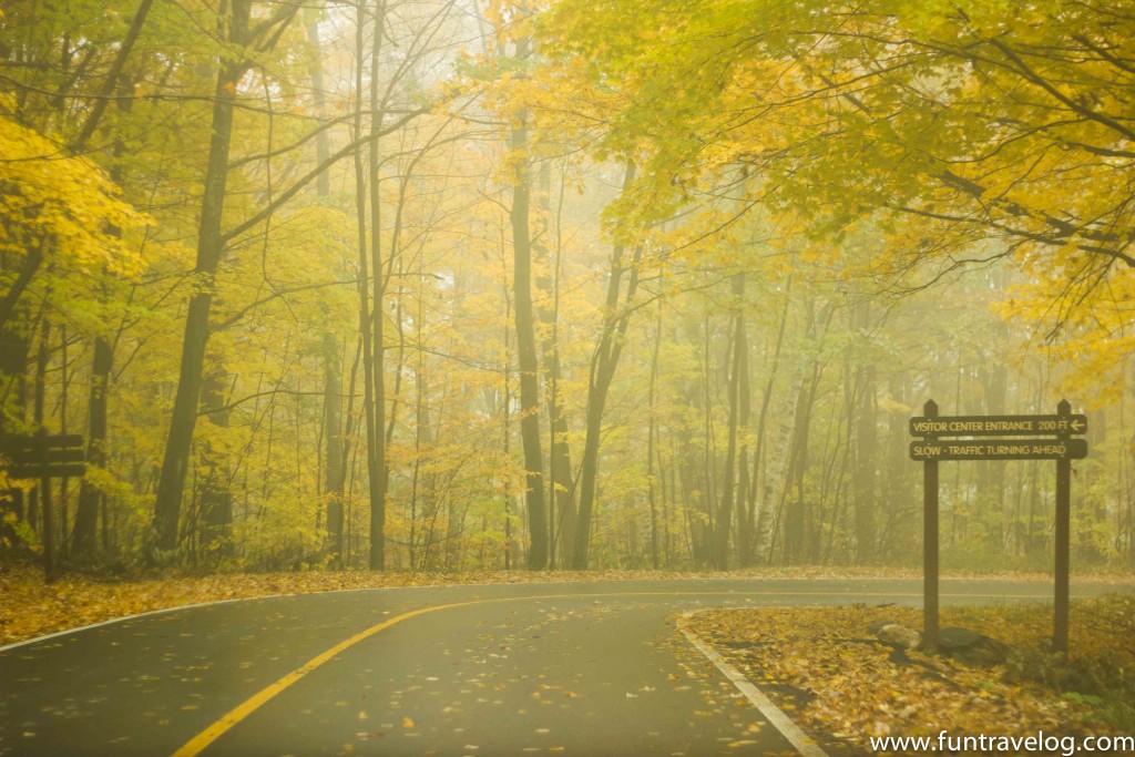 Mount Greylock auto road covered in fog