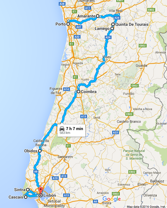 Road map of Portugal: roads, tolls and highways of Portugal