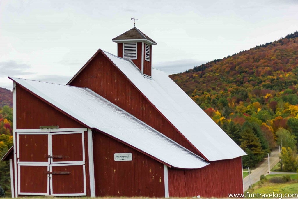 Red barn near Vermont dirt road