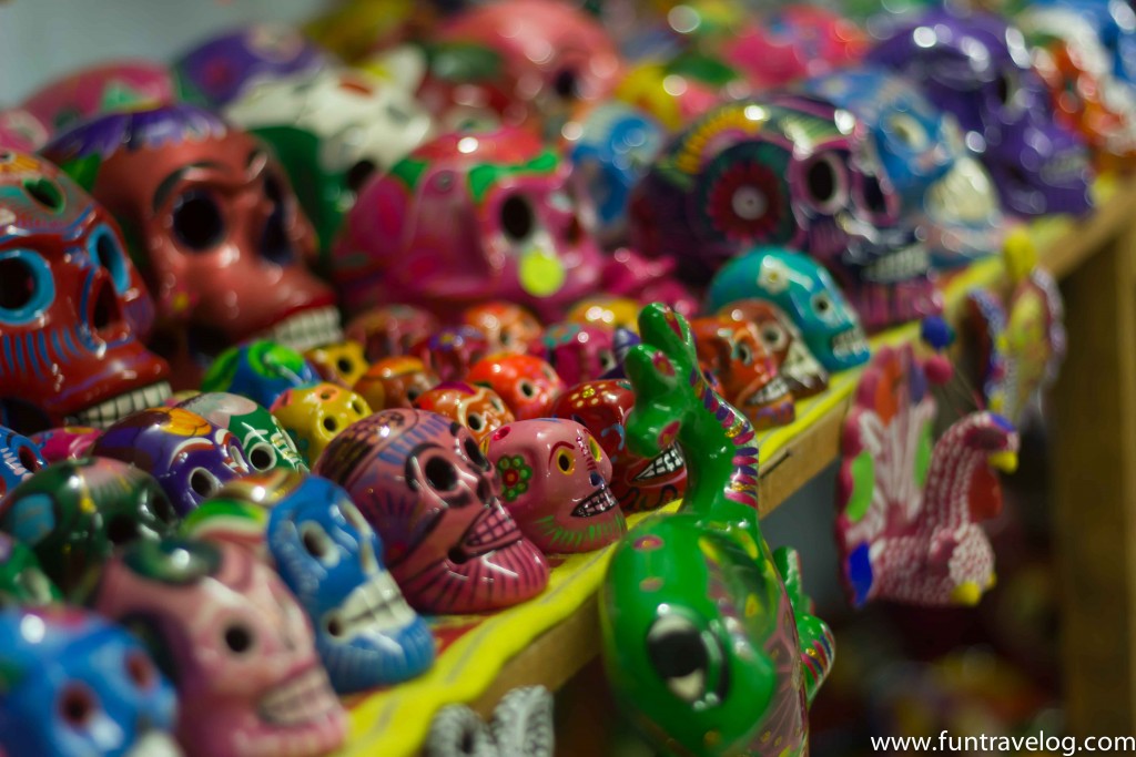 A photo of souvenirs being sold in Tulum town