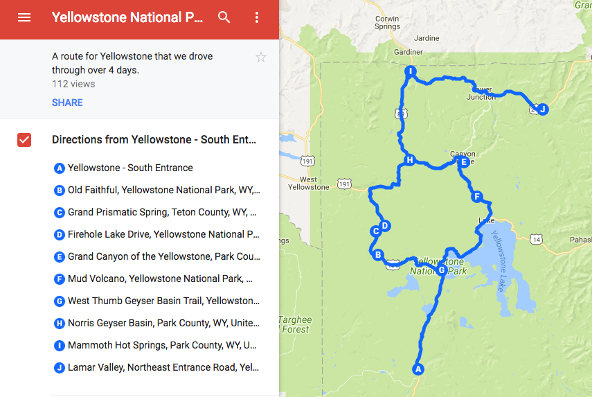 Yellowstone Map