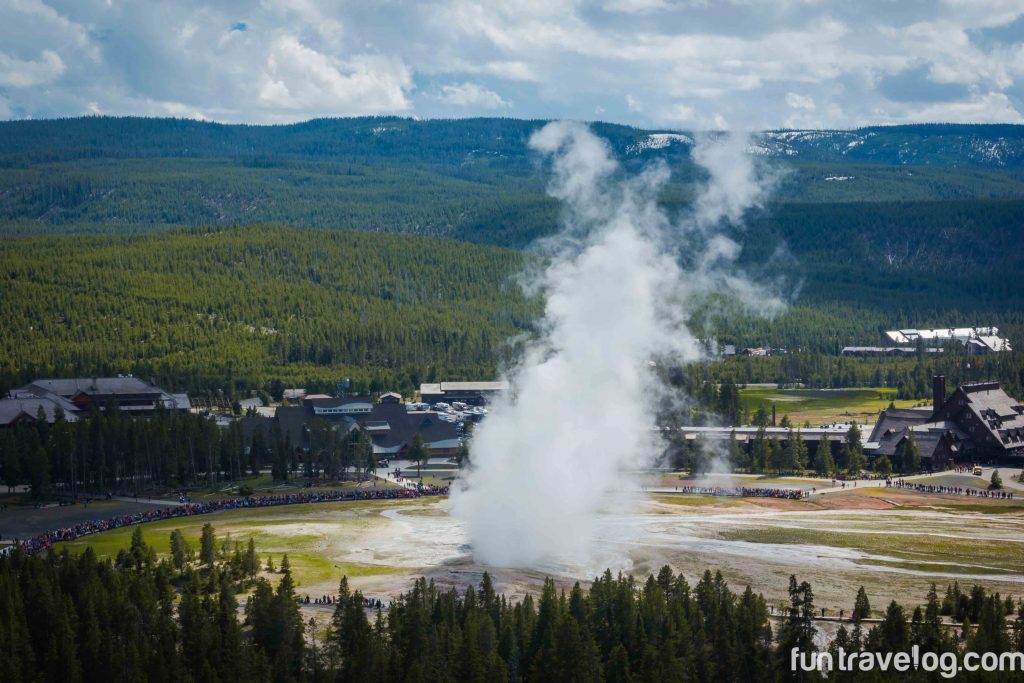 Old Faithful, but from a vantage point!