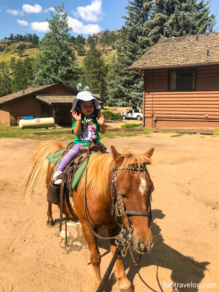 Raahi on a horse in Rocky Mountain NP 