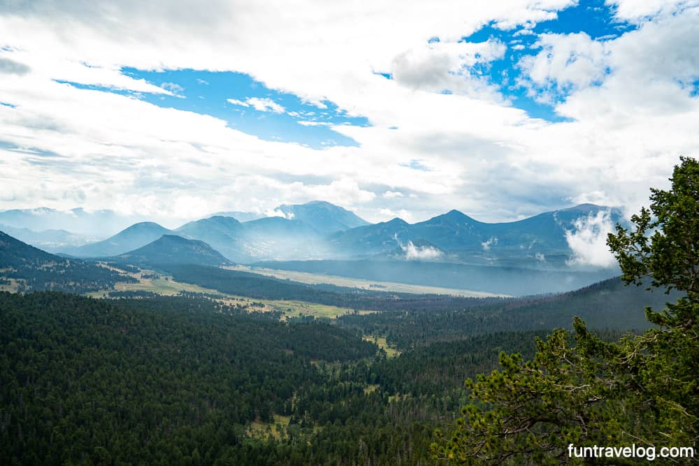 Views of mountains in Rocky Mountain National park