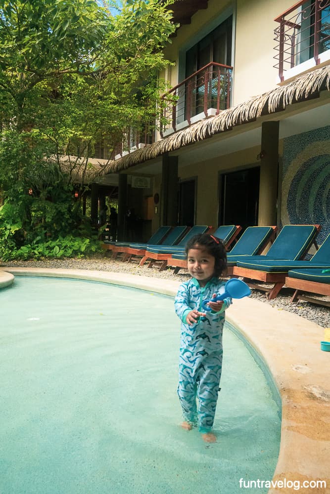 Raahi at the pool in Olas Verdes