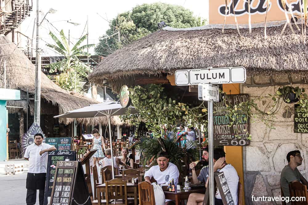 A town intersection in Tulum 